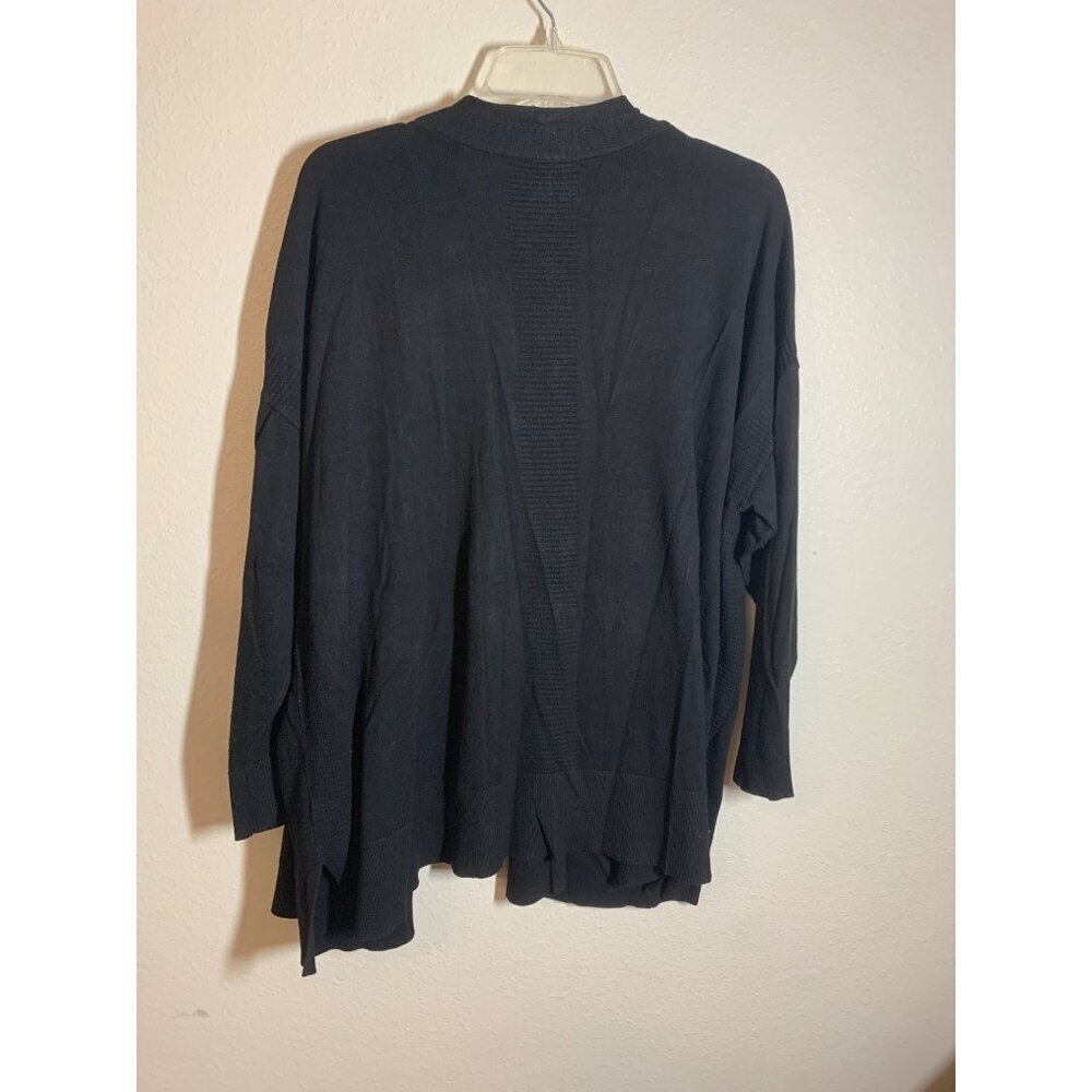 Terra & Sky Open Cardigan Sweater Black Business Casual Plus Size 2X (20W/22W) - Picture 2 of 6